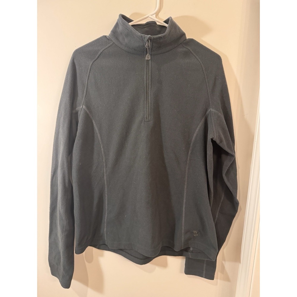 Mountain Hardwear Womens Fleece Pullover Large Black‎ 1/4 Zip Hiking Outdoor